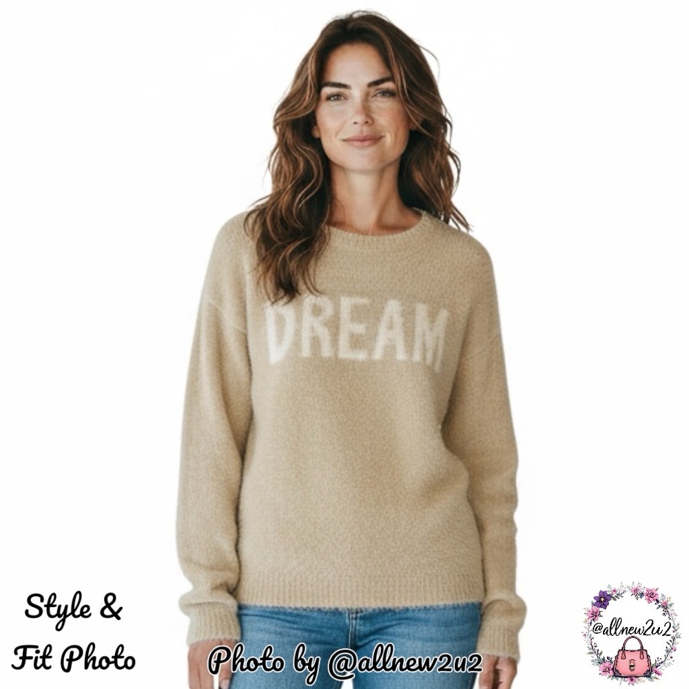 Love + Adored DREAM Crew Neck Fuzzy Super Soft Sweater